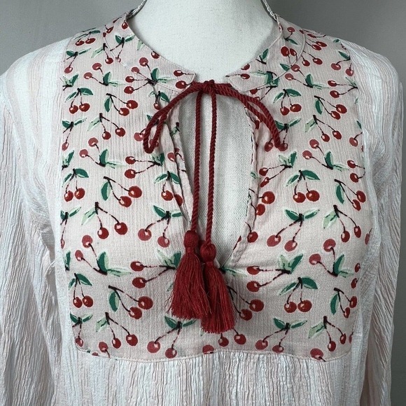 J. By J. Crew Cherry Pink Stripe Dress Cover-up Size S Gauze Cotton - Picture 3 of 13